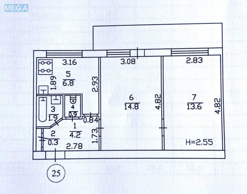 Продаж 2 кімнатної квартири (49/29/7), 7 пов. 9 пов. будинку, <a class="location-link" href="/kiev/" title="Недвижимость Київ">Київ</a>, <a class="location-link" href="/kiev/shevchenkovskij/" title="Недвижимость Шевченківський район">Шевченківський р-н</a>, Саксаганского ул., 88 (изображение 25)