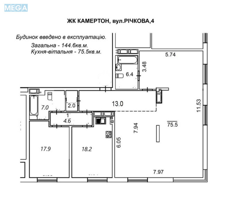 Продаж 3 кімнатної квартири (145/36/75), 18 пов. 23 пов. будинку, <a class="location-link" href="/kiev/" title="Недвижимость Київ">Київ</a>, <a class="location-link" href="/kiev/shevchenkovskij/" title="Недвижимость Шевченківський район">Шевченківський р-н</a>, Річна вул., 4 (изображение 2)