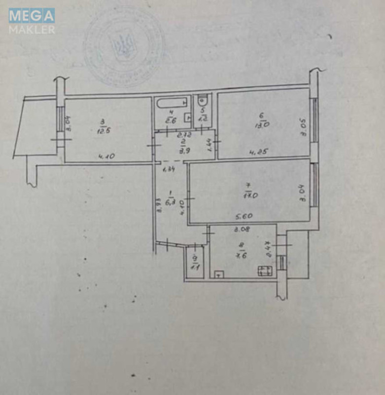 Продаж 3 кімнатної квартири (68/42/7), 4 пов. 9 пов. будинку, <a class="location-link" href="/cherkassi/" title="Недвижимость Черкаси">Черкаси</a>, <a class="location-link" href="/cherkassi/pridneprovskij/" title="Недвижимость Придніпровський район">Придніпровський р-н</a>, Сергія Амброса (изображение 5)