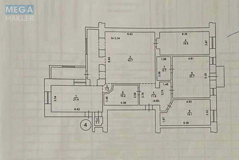 Продаж 4 кімнатної квартири (173/?/21), 2 пов. 4 пов. будинку, <a class="location-link" href="/kiev/" title="Недвижимость Київ">Київ</a>, <a class="location-link" href="/kiev/shevchenkovskij/" title="Недвижимость Шевченківський район">Шевченківський р-н</a>, Обсерваторная ул., 17 (изображение 4)