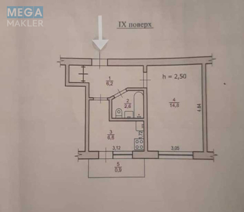 Продаж 1 кімнатної квартири (31/16/7), 9 пов. 9 пов. будинку, <a class="location-link" href="/kiev/" title="Недвижимость Київ">Київ</a>, <a class="location-link" href="/kiev/desnyanskij/" title="Недвижимость Деснянський район">Деснянський р-н</a>, Милютенко ул., 30/12 (изображение 24)