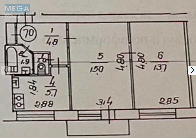 Продаж 2 кімнатної квартири (43/29/6), 6 пов. 9 пов. будинку, <a class="location-link" href="/kiev/" title="Недвижимость Київ">Київ</a>, <a class="location-link" href="/kiev/dneprovskij/" title="Недвижимость Дніпровський район">Дніпровський р-н</a>, Русановский бульв., 12 (изображение 15)