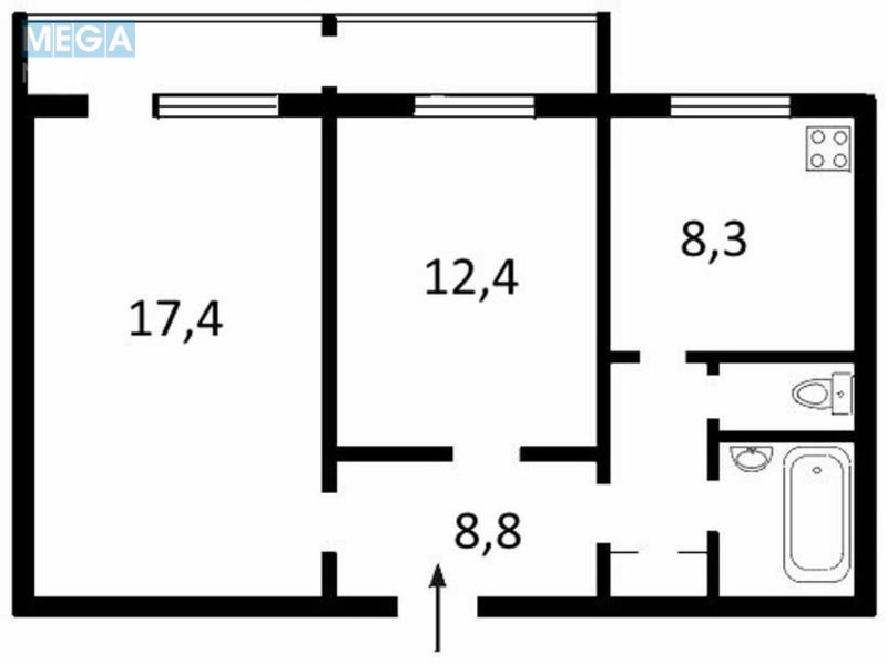 Продаж 2 кімнатної квартири (56/30/8), 4 пов. 16 пов. будинку, <a class="location-link" href="/kiev/" title="Недвижимость Київ">Київ</a>, <a class="location-link" href="/kiev/desnyanskij/" title="Недвижимость Деснянський район">Деснянський р-н</a>, Теодора Драйзера ул., 14/33 (изображение 2)