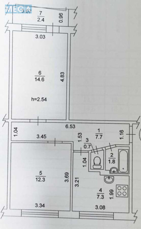 Продаж 2 кімнатної квартири (46/31/7), 6 пов. 9 пов. будинку, <a class="location-link" href="/kiev/" title="Недвижимость Київ">Київ</a>, <a class="location-link" href="/kiev/desnyanskij/" title="Недвижимость Деснянський район">Деснянський р-н</a>, Киото ул., 3 (изображение 12)