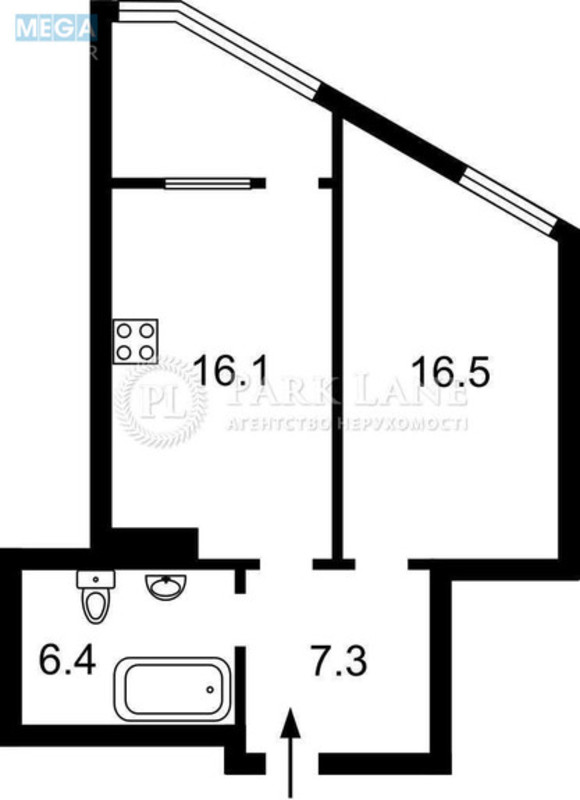 Продаж 1 кімнатної квартири (51,2/17/16,2), 9 пов. 24 пов. будинку, <a class="location-link" href="/kiev/" title="Недвижимость Київ">Київ</a>, <a class="location-link" href="/kiev/shevchenkovskij/" title="Недвижимость Шевченківський район">Шевченківський р-н</a>, Глибочицька вул., 73 (изображение 6)