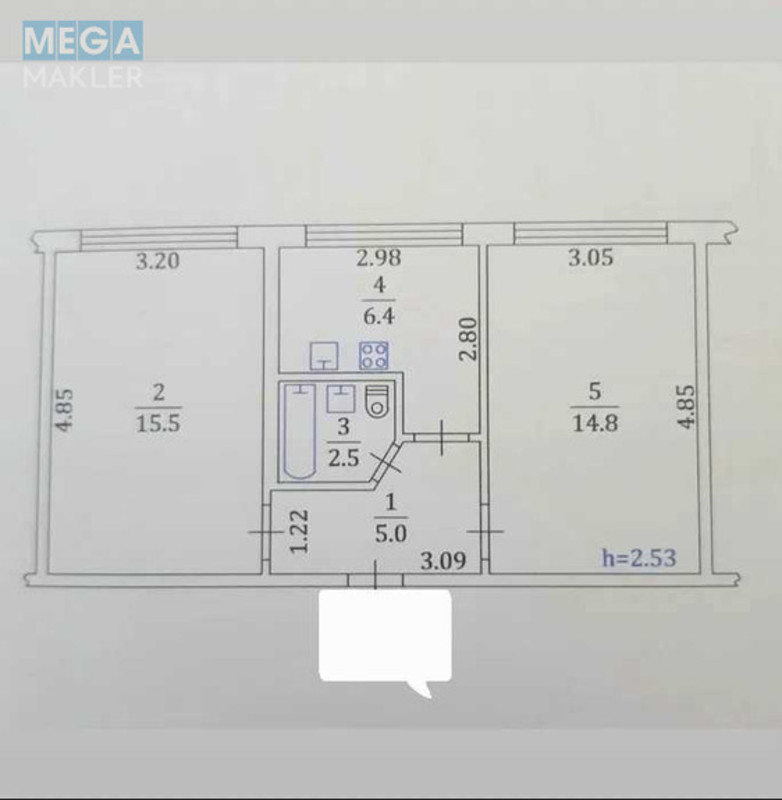 Продаж 2 кімнатної квартири (45/30,3/7), 1 пов. 5 пов. будинку, <a class="location-link" href="/kiev/" title="Недвижимость Київ">Київ</a>, <a class="location-link" href="/kiev/dneprovskij/" title="Недвижимость Дніпровський район">Дніпровський р-н</a>, Харьковское шоссе, 14/1 (изображение 14)