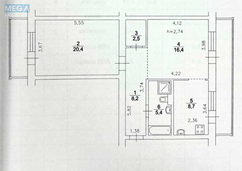 Продаж 2 кімнатної квартири (72/33/9), 3 пов. 9 пов. будинку, <a class="location-link" href="/kiev/" title="Недвижимость Київ">Київ</a>, <a class="location-link" href="/kiev/pecherskij/" title="Недвижимость Печерський район">Печерський р-н</a>, Печерський узвіз, 8 (изображение 4)