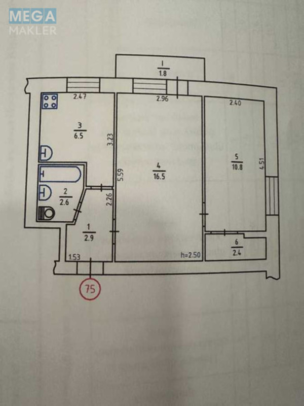 Продаж 2 кімнатної квартири (46/32/8), 3 пов. 5 пов. будинку, <a class="location-link" href="/kiev/" title="Недвижимость Київ">Київ</a>, <a class="location-link" href="/kiev/darnickij/" title="Недвижимость Дарницький район">Дарницький р-н</a>, Юрія Пасхаліна вул., 7 (изображение 11)