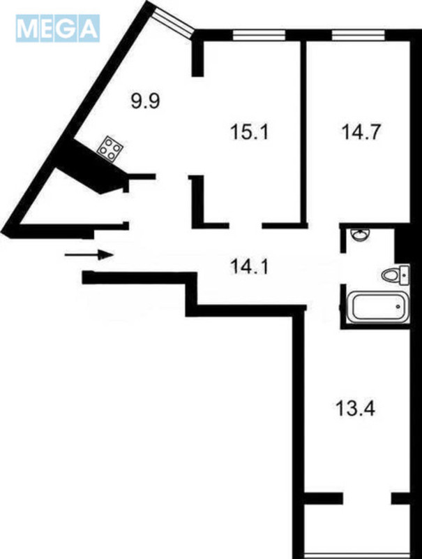 Продаж 3 кімнатної квартири (76/?/25), 17 пов. 25 пов. будинку, <a class="location-link" href="/kiev/" title="Недвижимость Київ">Київ</a>, <a class="location-link" href="/kiev/pecherskij/" title="Недвижимость Печерський район">Печерський р-н</a>, Новогоспітальна вул. (изображение 13)