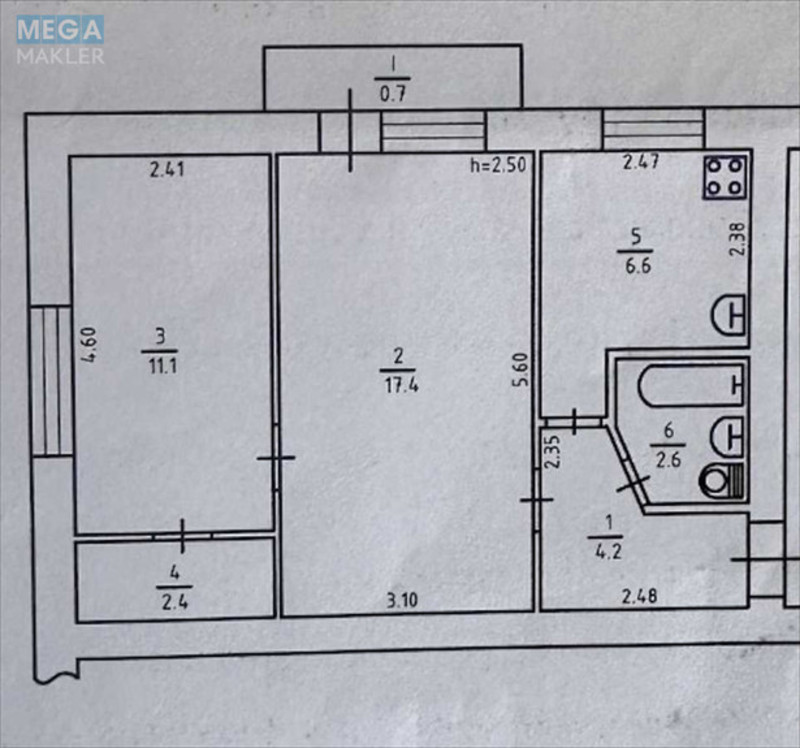 Продаж 2 кімнатної квартири (45/28/7), 2 пов. 5 пов. будинку, <a class="location-link" href="/kiev/" title="Недвижимость Київ">Київ</a>, <a class="location-link" href="/kiev/shevchenkovskij/" title="Недвижимость Шевченківський район">Шевченківський р-н</a>, Дегтяревская ул., 28 (изображение 13)