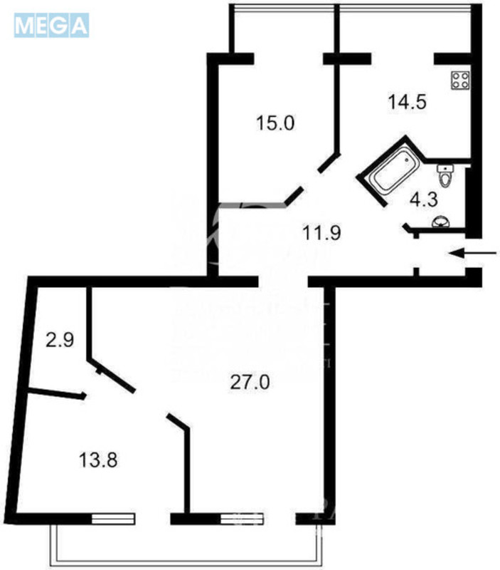 Продаж 4 кімнатної квартири (103/80/15), 4 пов. 5 пов. будинку, <a class="location-link" href="/kiev/" title="Недвижимость Київ">Київ</a>, <a class="location-link" href="/kiev/shevchenkovskij/" title="Недвижимость Шевченківський район">Шевченківський р-н</a>, Велика Житомирська вул., 18 (изображение 13)