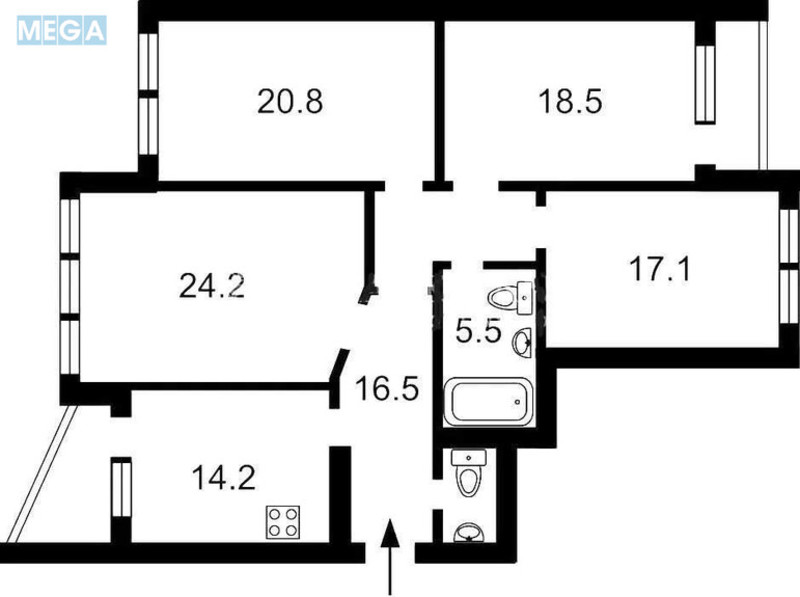 Продаж 4 кімнатної квартири (125/81/15), 14 пов. 23 пов. будинку, <a class="location-link" href="/kiev/" title="Недвижимость Київ">Київ</a>, <a class="location-link" href="/kiev/darnickij/" title="Недвижимость Дарницький район">Дарницький р-н</a>, Миколи Бажана просп., 12 (изображение 17)