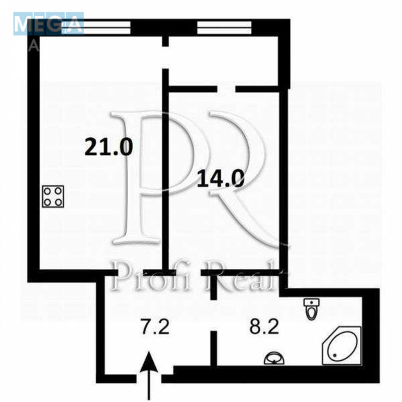 Продаж 1 кімнатної квартири (55/14/21), 14 пов. 25 пов. будинку, <a class="location-link" href="/kiev/" title="Недвижимость Київ">Київ</a>, <a class="location-link" href="/kiev/podolskij/" title="Недвижимость Подільський район">Подільський р-н</a>, Всеволода Змієнка вулиця, 19 (изображение 21)