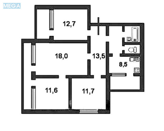 Продаж 4 кімнатної квартири (83/54/8,5), 1 пов. 18 пов. будинку, <a class="location-link" href="/kiev/" title="Недвижимость Київ">Київ</a>, <a class="location-link" href="/kiev/svyatoshinskij/" title="Недвижимость Святошинський район">Святошинський р-н</a>, Академіка Єфремова вул., 21 (изображение 15)