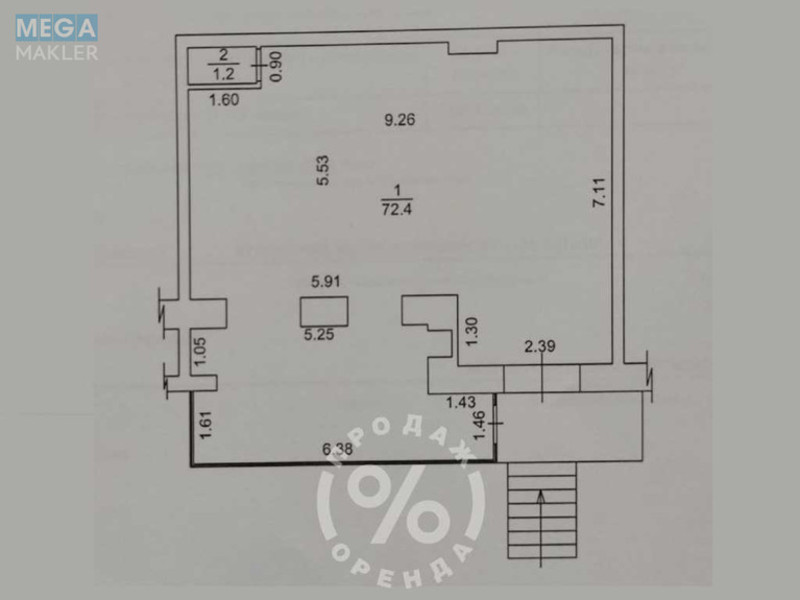Продаж комерційної нерухомості, 73 кв.м, под магазин, <a class="location-link" href="/kiev/" title="Недвижимость Київ">Київ</a>, <a class="location-link" href="/kiev/obolonskij/" title="Недвижимость Оболонський район">Оболонський р-н</a>, Героїв Сталінграду просп., 14Б (изображение 10)