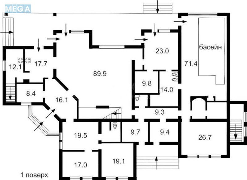 Продаж дома, 1 поверх, 550 кв.м, 10 кімнат, ділянка 38 соток, <a class="location-link" href="/pogreby-selo-kv-brovarskij-rajon/" title="Недвижимость Погреби">Погреби</a>, Європейська (изображение 23)