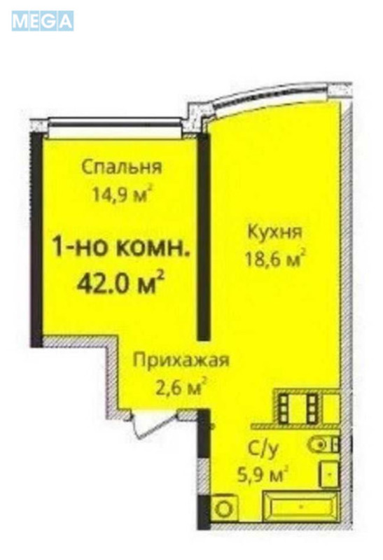 Продаж 1 кімнатної квартири (42/?/14), 13 пов. 24 пов. будинку, <a class="location-link" href="/odessa/" title="Недвижимость Одеса">Одеса</a>, <a class="location-link" href="/odessa/primorskij/" title="Недвижимость Приморський район">Приморський р-н</a>, Гагарина проспект, 19 (изображение 3)