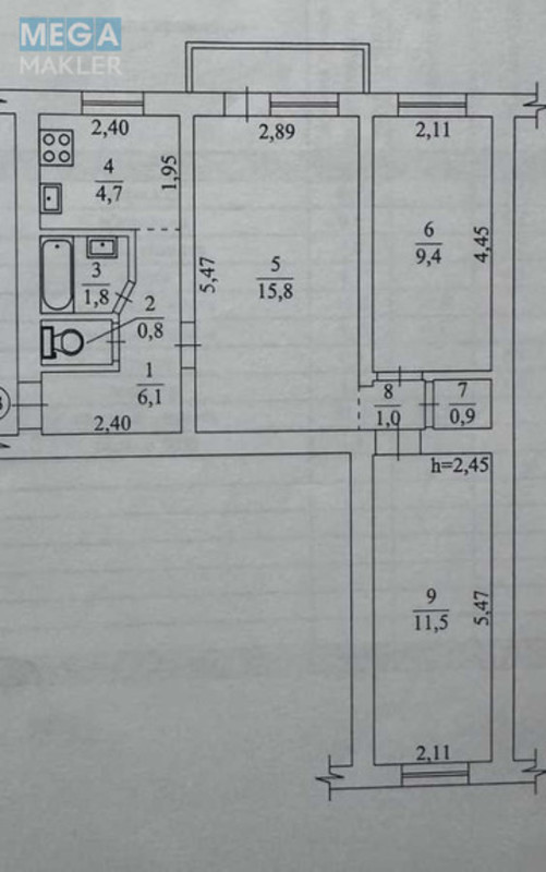 Продаж 3 кімнатної квартири (60/39/5), 2 пов. 5 пов. будинку, <a class="location-link" href="/kiev/" title="Недвижимость Київ">Київ</a>, <a class="location-link" href="/kiev/shevchenkovskij/" title="Недвижимость Шевченківський район">Шевченківський р-н</a>, Дегтяревская ул., 28 (изображение 2)