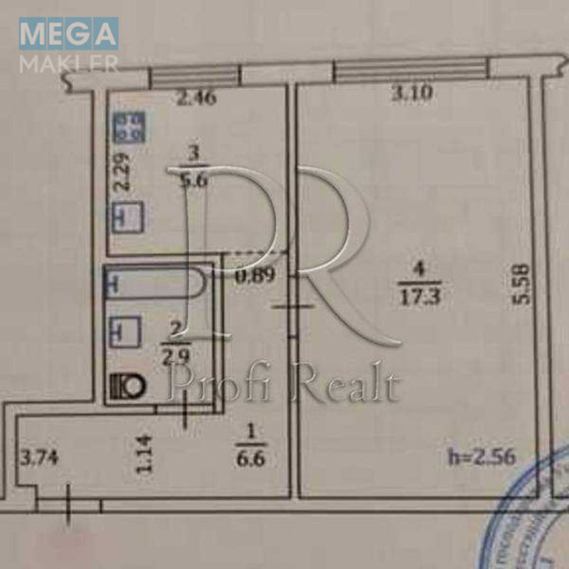 Продаж 1 кімнатної квартири (33/17/6), 1 пов. 5 пов. будинку, <a class="location-link" href="/kiev/" title="Недвижимость Київ">Київ</a>, <a class="location-link" href="/kiev/solomenskij/" title="Недвижимость Солом'янський район">Солом'янський р-н</a>, Василенка Миколи вулиця, 13А (изображение 14)