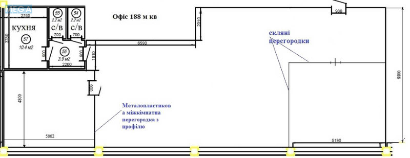Оренда комерційної нерухомості, 188 кв.м, под офис, <a class="location-link" href="/kiev/" title="Недвижимость Київ">Київ</a>, <a class="location-link" href="/kiev/shevchenkovskij/" title="Недвижимость Шевченківський район">Шевченківський р-н</a>, Шолуденка вул., 3 (изображение 8)