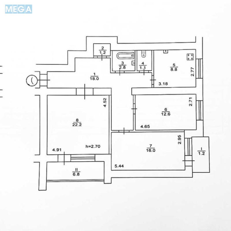 Продаж 3 кімнатної квартири (91/51/9), 2 пов. 16 пов. будинку, <a class="location-link" href="/kiev/" title="Недвижимость Київ">Київ</a>, <a class="location-link" href="/kiev/pecherskij/" title="Недвижимость Печерський район">Печерський р-н</a>, Суворова вул., 19а (изображение 2)