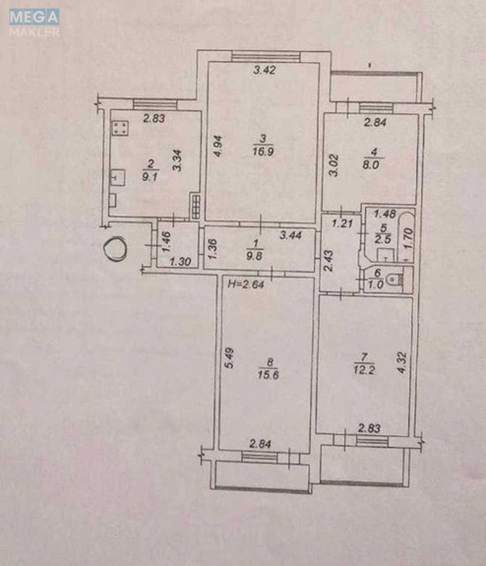 Продаж 4 кімнатної квартири (81,9/?/9,1), 8 пов. 9 пов. будинку, <a class="location-link" href="/boyarka/" title="Недвижимость Боярка">Боярка</a>, Білогородська 27 (изображение 17)