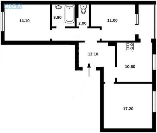 Продаж 3 кімнатної квартири (74/42/10,6), 20 пов. 25 пов. будинку, <a class="location-link" href="/novoselki-selo-kv-kievo-svyatoshinskij-rajon/" title="Недвижимость Новосілки">Новосілки</a>, Приміська, 26А (изображение 4)