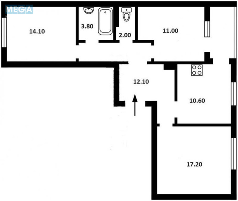 Продаж 3 кімнатної квартири (74/42/10,6), 20 пов. 25 пов. будинку, <a class="location-link" href="/novoselki-selo-kv-kievo-svyatoshinskij-rajon/" title="Недвижимость Новосілки">Новосілки</a>, Приміська, 26А (изображение 4)