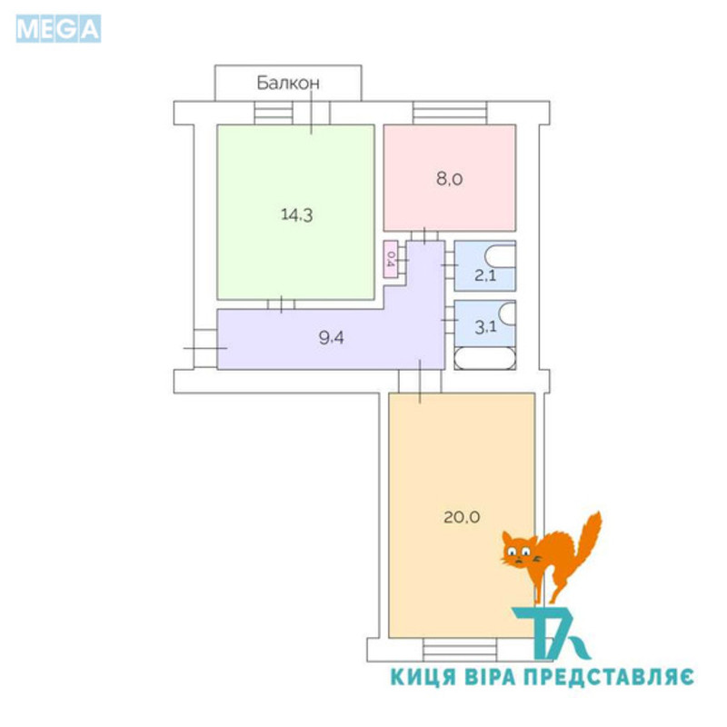 Продаж 2 кімнатної квартири (58/39/8), 5 пов. 5 пов. будинку, <a class="location-link" href="/kiev/" title="Недвижимость Київ">Київ</a>, <a class="location-link" href="/kiev/goloseevskij/" title="Недвижимость Голосіївський район">Голосіївський р-н</a>, Никольско-Ботаническая ул., 15/17 (изображение 13)