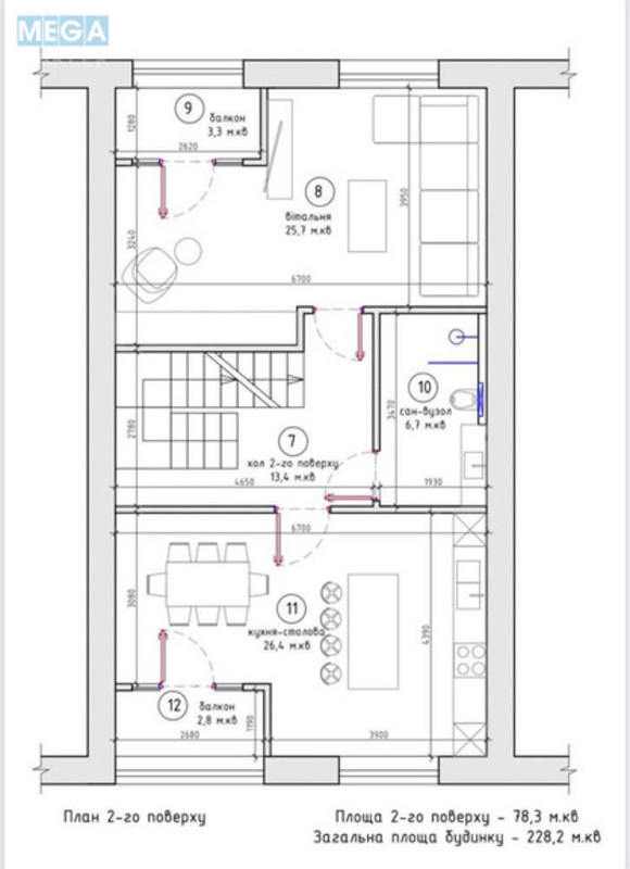 Продаж дома, 3 поверху, 228 кв.м, 5 кімнат, ділянка 1 сотка, <a class="location-link" href="/schastlivoe-selo-kv/" title="Недвижимость Щасливі">Щасливе</a>, Фестивальна, 33 (изображение 22)