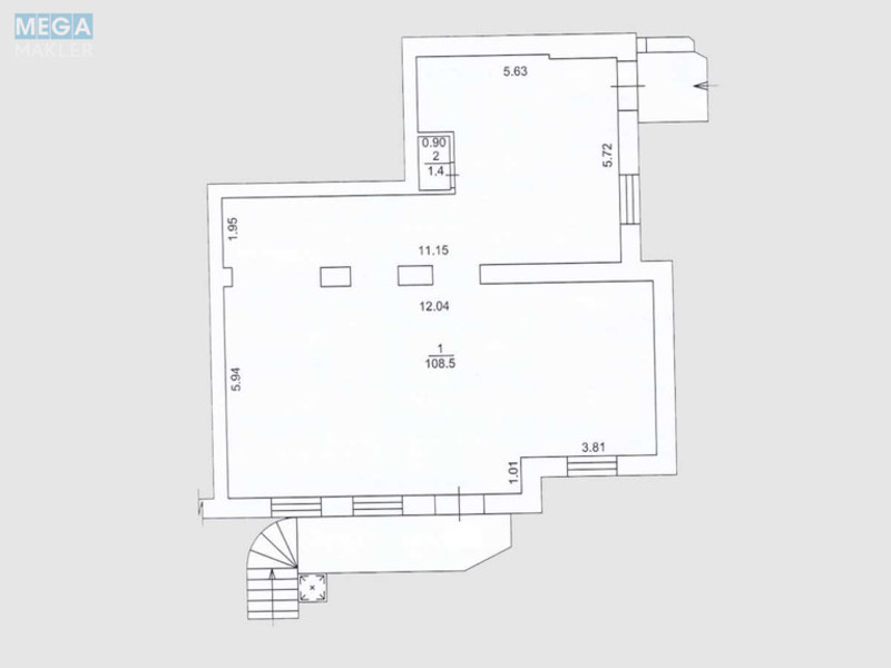 Оренда комерційної нерухомості, 110 кв.м, под магазин, <a class="location-link" href="/kiev/" title="Недвижимость Київ">Київ</a>, <a class="location-link" href="/kiev/pecherskij/" title="Недвижимость Печерський район">Печерський р-н</a>, Шелковичная ул., 38 (изображение 14)