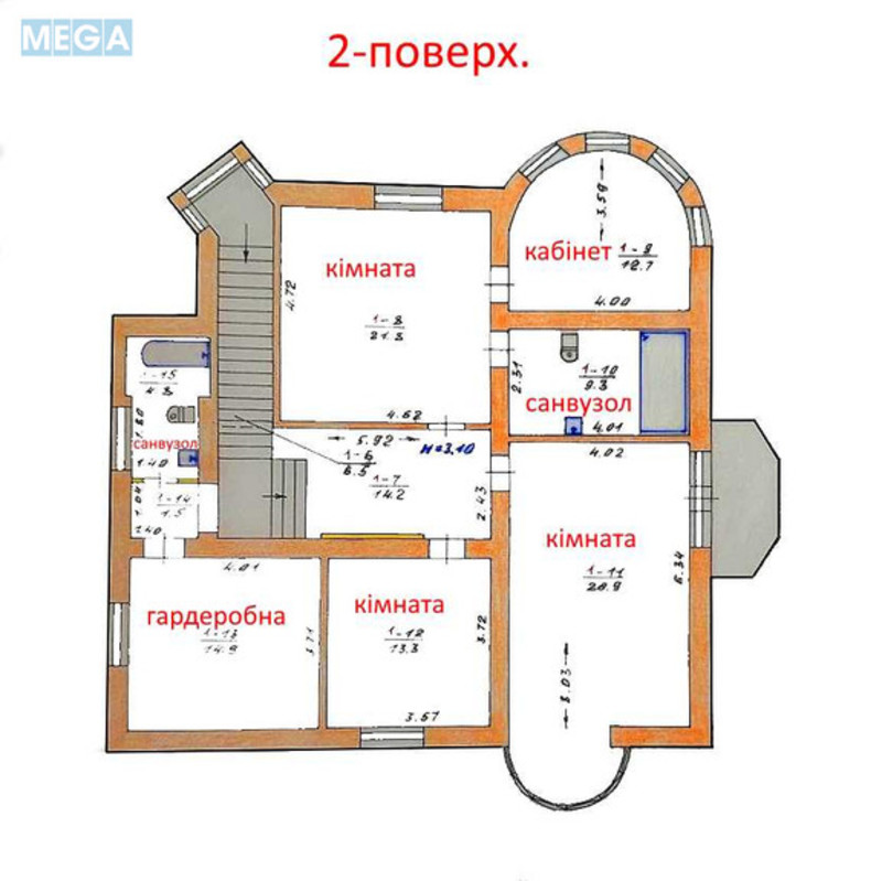 Продаж дома, 2 поверху, 254 кв.м, 6 кімнат, ділянка 15 соток, <a class="location-link" href="/myla/" title="Недвижимость Мила">Мила</a>, лесная (изображение 4)