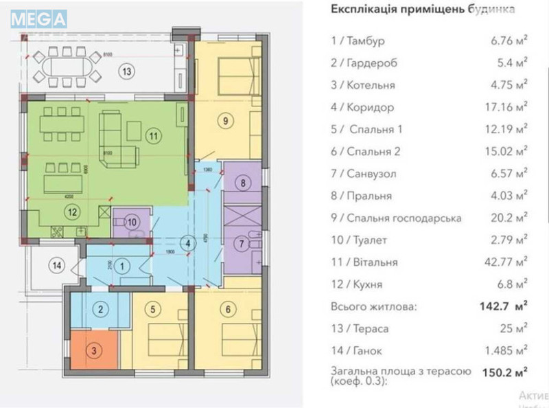 Продаж дома, 1 поверх, 165 кв.м, 4 кімнати, ділянка 7 соток, <a class="location-link" href="/kapitanovka-selo-kv/" title="Недвижимость Капітанівка">Капітанівка</a>, Озерная (изображение 3)