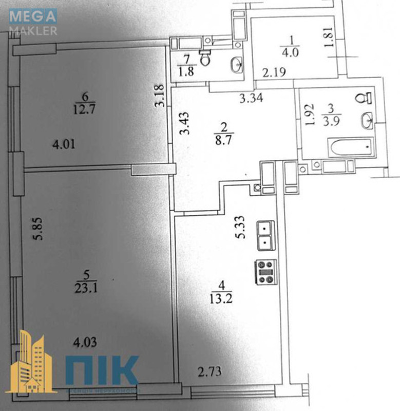 Продаж 2 кімнатної квартири (68/35/13), 5 пов. 16 пов. будинку, <a class="location-link" href="/irpen/" title="Недвижимость Ірпінь">Ірпінь</a>, Выговского, 2Д/5 (изображение 12)