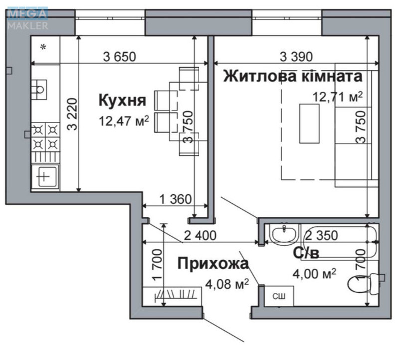 Новобудова, 5 поверхів, <a class="location-link" href="/gatnoe/" title="Недвижимость Гатне">Гатне</a>, Грушевського, 12 (изображение 2)