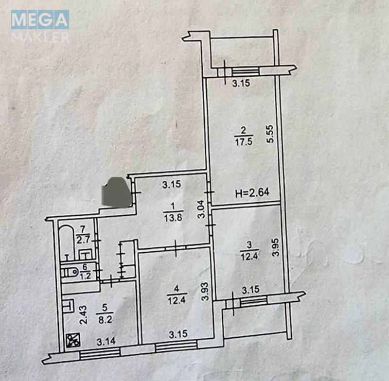 Продаж 3 кімнатної квартири (76/42/8), 3 пов. 18 пов. будинку, <a class="location-link" href="/kiev/" title="Недвижимость Київ">Київ</a>, <a class="location-link" href="/kiev/goloseevskij/" title="Недвижимость Голосіївський район">Голосіївський р-н</a>, Академика Глушкова просп., 33 (изображение 9)