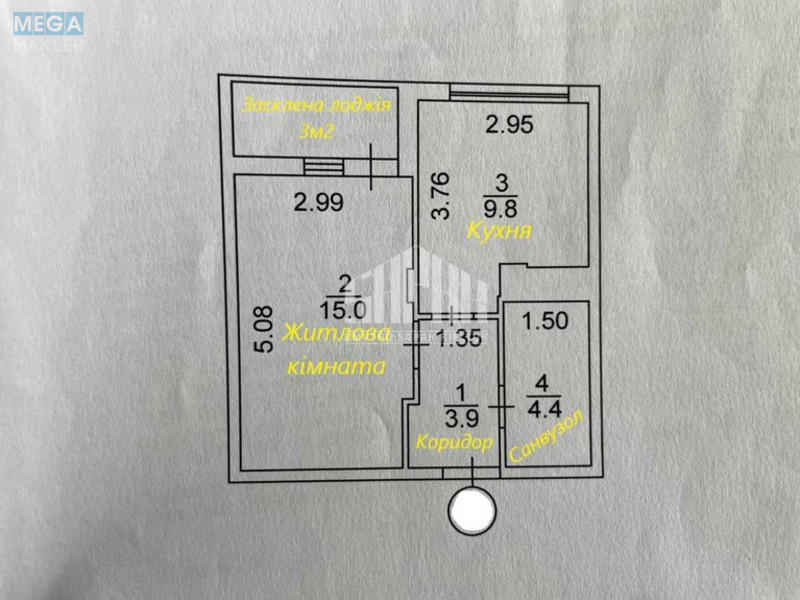 Продаж 1 кімнатної квартири (36,1/15/9,8), 3 пов. 11 пов. будинку, <a class="location-link" href="/kryukovshina/" title="Недвижимость Крюківщина">Крюківщина</a>, Одесская, 27А (изображение 19)