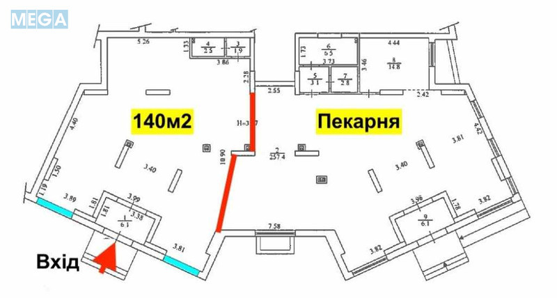 Оренда комерційної нерухомості, 140 кв.м, под магазин, <a class="location-link" href="/kiev/" title="Недвижимость Київ">Київ</a>, <a class="location-link" href="/kiev/dneprovskij/" title="Недвижимость Дніпровський район">Дніпровський р-н</a>, Слобідський пров., 13 (изображение 4)