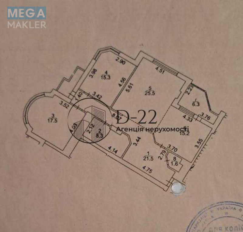 Продаж 3 кімнатної квартири (112/59/15), 22 пов. 25 пов. будинку, <a class="location-link" href="/kiev/" title="Недвижимость Київ">Київ</a>, <a class="location-link" href="/kiev/darnickij/" title="Недвижимость Дарницький район">Дарницький р-н</a>, Миколи Бажана просп., 1м (изображение 22)