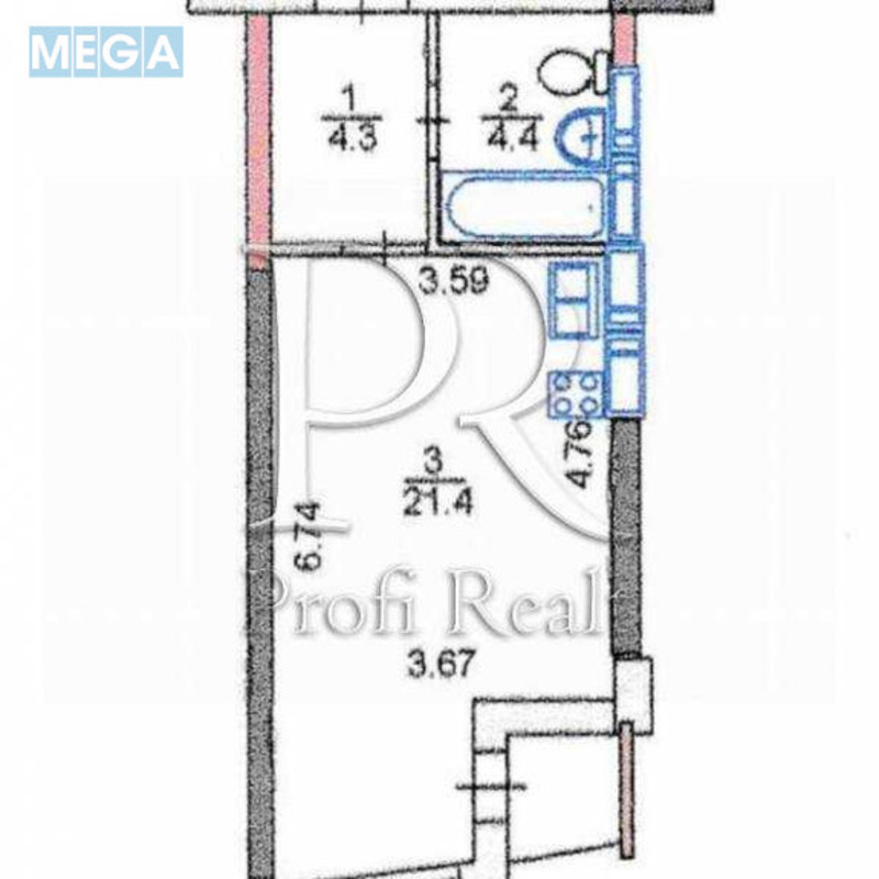 Продаж 1 кімнатної квартири (31/22/6), 3 пов. 26 пов. будинку, <a class="location-link" href="/kiev/" title="Недвижимость Київ">Київ</a>, <a class="location-link" href="/kiev/dneprovskij/" title="Недвижимость Дніпровський район">Дніпровський р-н</a>, Каховська вулиця, 62А (изображение 12)