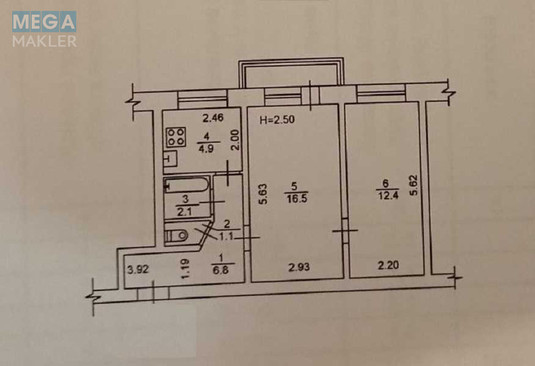 Продаж 2 кімнатної квартири (45,5/29/5), 3 пов. 5 пов. будинку, <a class="location-link" href="/kiev/" title="Недвижимость Київ">Київ</a>, <a class="location-link" href="/kiev/shevchenkovskij/" title="Недвижимость Шевченківський район">Шевченківський р-н</a>, Олени Теліги вул., 37є (изображение 13)