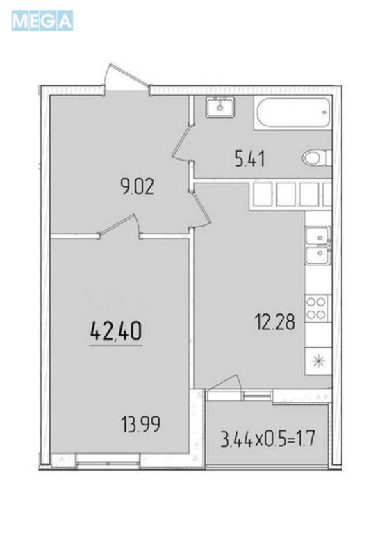 Продаж 1 кімнатної квартири (42,4/14/12,8), 12 пов. 24 пов. будинку, <a class="location-link" href="/odessa/" title="Недвижимость Одеса">Одеса</a>, <a class="location-link" href="/odessa/primorskij/" title="Недвижимость Приморський район">Приморський р-н</a>, Краснова, 3 (изображение 2)