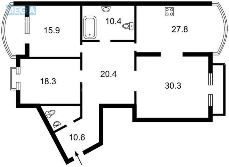 Продаж 3 кімнатної квартири (147/64/28), 3 пов. 4 пов. будинку, <a class="location-link" href="/kiev/" title="Недвижимость Київ">Київ</a>, <a class="location-link" href="/kiev/obolonskij/" title="Недвижимость Оболонський район">Оболонський р-н</a>, Оболонська Набережна вул., 7 (изображение 2)