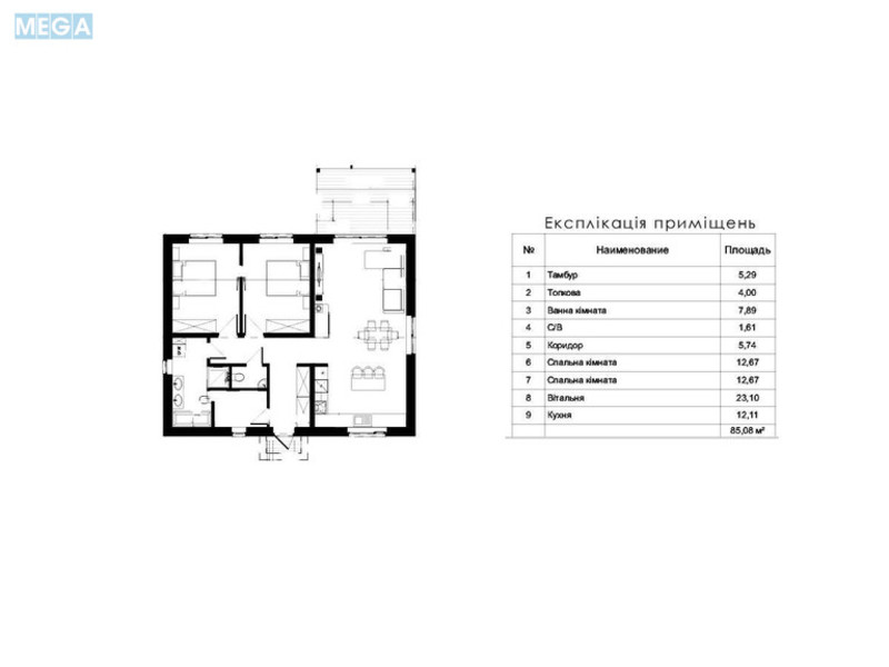 Продаж дома, 1 поверх, 85 кв.м, 2 кімнати, ділянка 5 соток, <a class="location-link" href="/vita-pochtovaya/" title="Недвижимость Віта-Поштова">Віта-Поштова</a>, Івана Франка, 24Б (изображение 2)