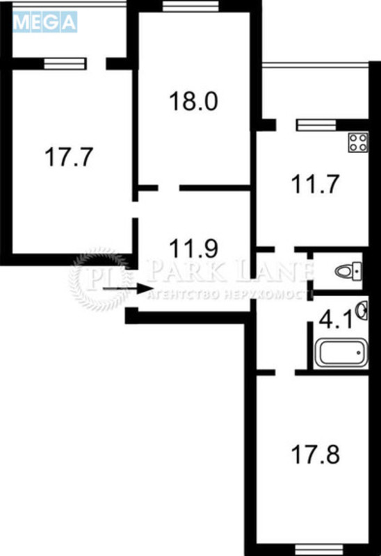 Продаж 3 кімнатної квартири (96/48/18), 11 пов. 25 пов. будинку, <a class="location-link" href="/kiev/" title="Недвижимость Київ">Київ</a>, <a class="location-link" href="/kiev/goloseevskij/" title="Недвижимость Голосіївський район">Голосіївський р-н</a>, Ясиноватский пер., 11 (изображение 2)
