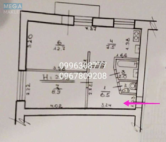 Продаж 2 кімнатної квартири (40/?/7,5), 5 пов. 5 пов. будинку, <a class="location-link" href="/kharkov/" title="Недвижимость Харків">Харків</a>, <a class="location-link" href="/kharkov/kominternovskij/" title="Недвижимость Слобідський (Комінтернівський) район">Слобідський (Комінтернівський) р-н</a>, Аэрокосмический проспект, 197 (изображение 16)