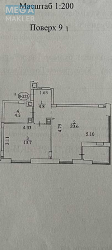 Продаж 1 кімнатної квартири (46,4/13/20,6), 9 пов. 9 пов. будинку, <a class="location-link" href="/kiev/" title="Недвижимость Київ">Київ</a>, <a class="location-link" href="/kiev/goloseevskij/" title="Недвижимость Голосіївський район">Голосіївський р-н</a>, Тадея Рильского бульв., 4 (изображение 18)