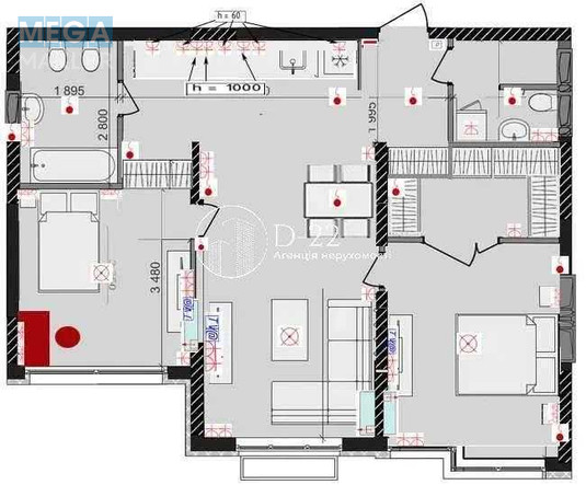 Продаж 2 кімнатної квартири (74/?/?), 8 пов. 23 пов. будинку, <a class="location-link" href="/kiev/" title="Недвижимость Київ">Київ</a>, <a class="location-link" href="/kiev/solomenskij/" title="Недвижимость Солом'янський район">Солом'янський р-н</a>, Михайла Максимовича вулиця, 32а (изображение 8)