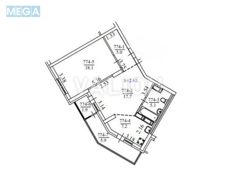 Продаж 2 кімнатної квартири (61/?/9), 7 пов. 24 пов. будинку, <a class="location-link" href="/kiev/" title="Недвижимость Київ">Київ</a>, <a class="location-link" href="/kiev/solomenskij/" title="Недвижимость Солом'янський район">Солом'янський р-н</a>, Михайла Донця вул., 2А (изображение 9)