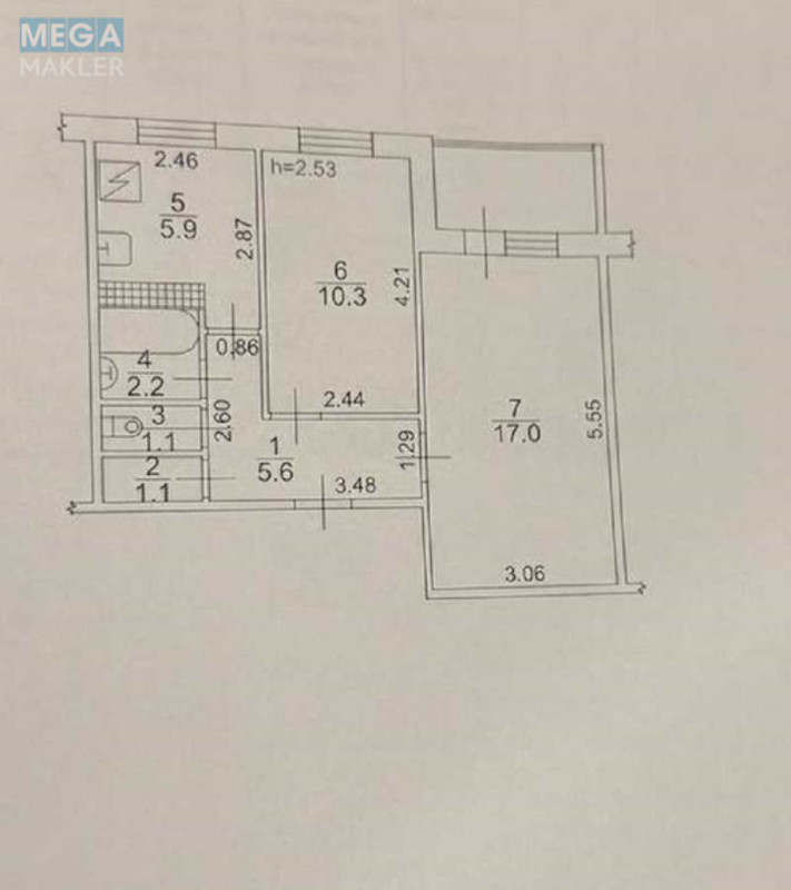 Продаж 2 кімнатної квартири (47/27/5), 12 пов. 12 пов. будинку, <a class="location-link" href="/kiev/" title="Недвижимость Київ">Київ</a>, <a class="location-link" href="/kiev/dneprovskij/" title="Недвижимость Дніпровський район">Дніпровський р-н</a>, Дарницький бульв., 7 (изображение 18)
